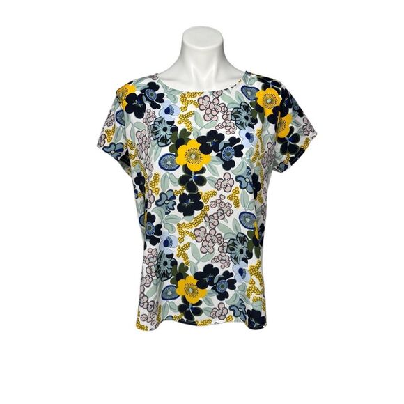 Ann Taylor Factory short sleeve floral top size L - Picture 1 of 11